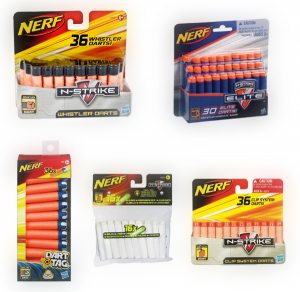 Die fünf NERF Darts