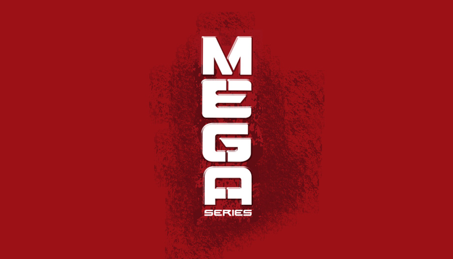 Das Nerf Mega Logo auf rotem Grund